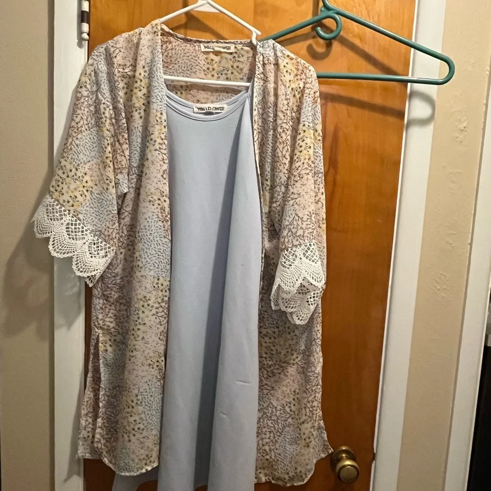 Wallflower Light Blue Dress with Floral Accents - Picture 5 of 5